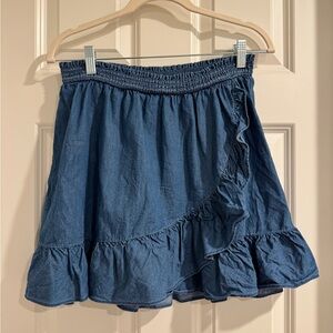 Draper James Denim Blue Ruffle jean Skirt